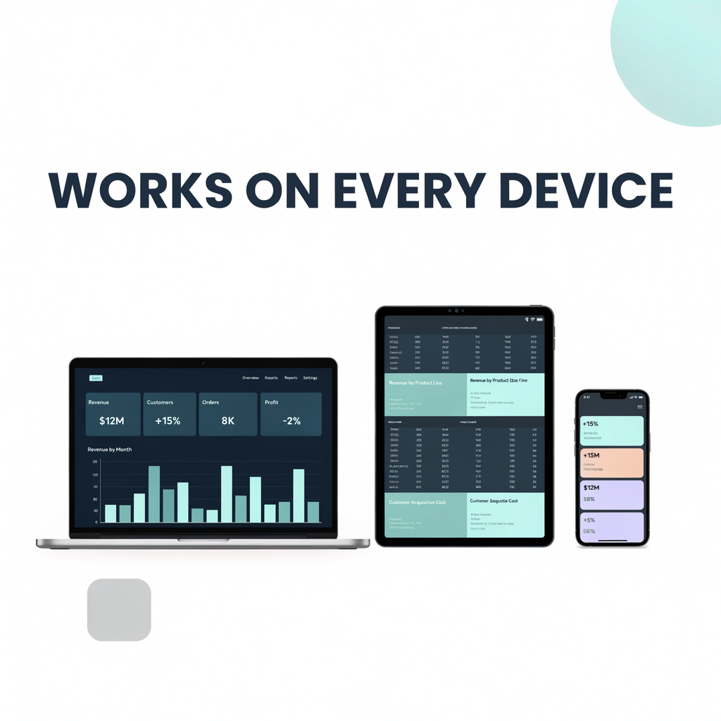 Works on every device — laptop, tablet, smartphone