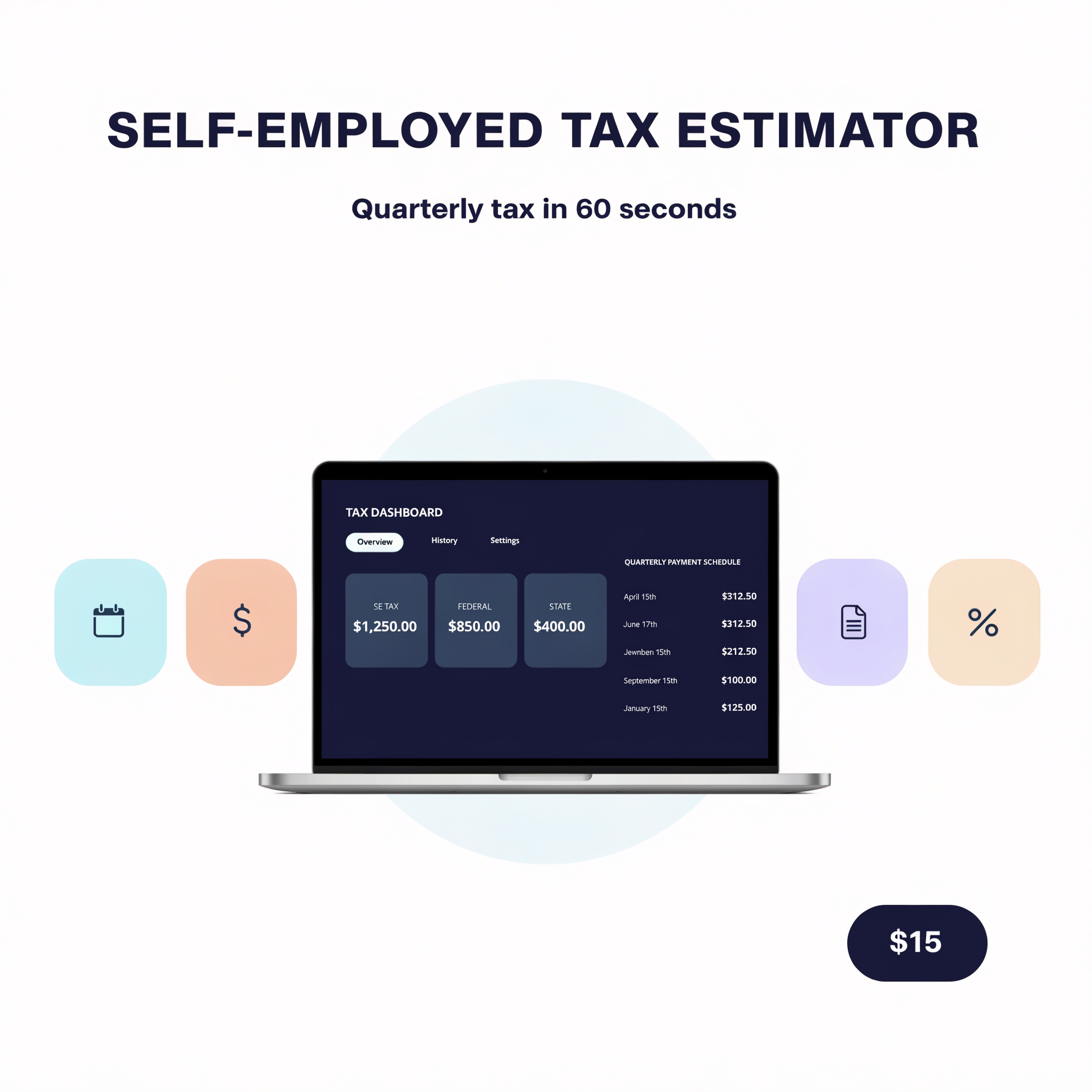 Self-Employed Tax Estimator — quarterly tax in 60 seconds, $15