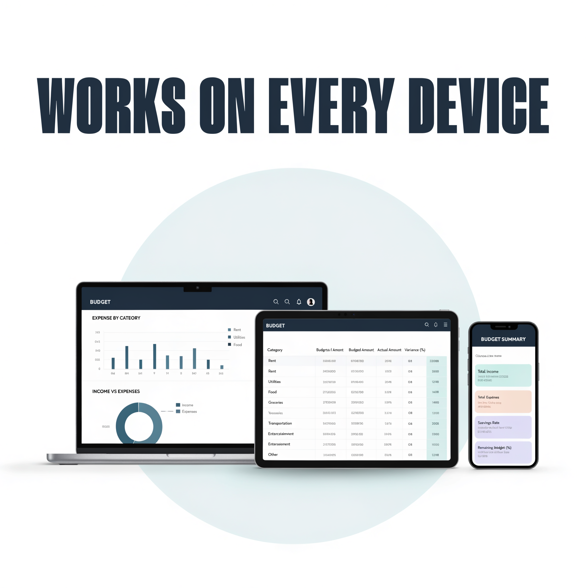 Works on every device — laptop, tablet, smartphone