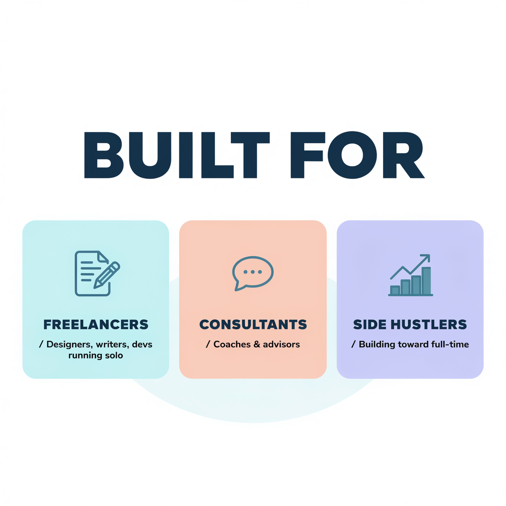 Built for freelancers, consultants, and side hustlers