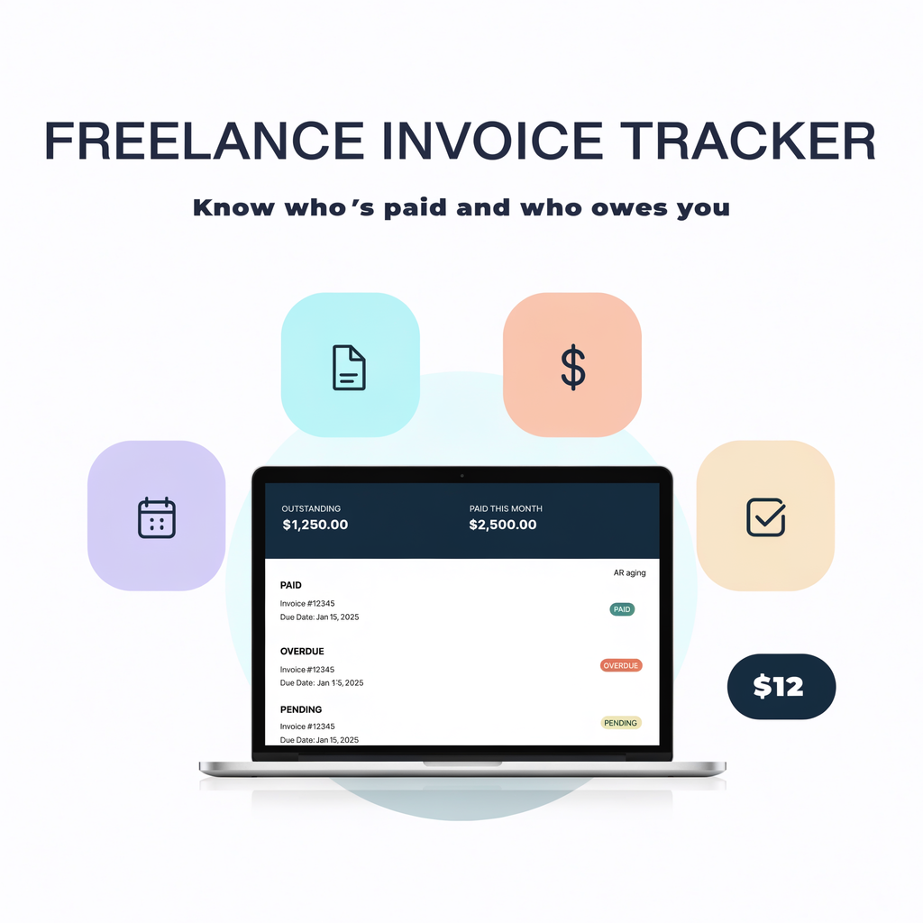 Freelance Invoice Tracker — know who's paid and who owes you, $12