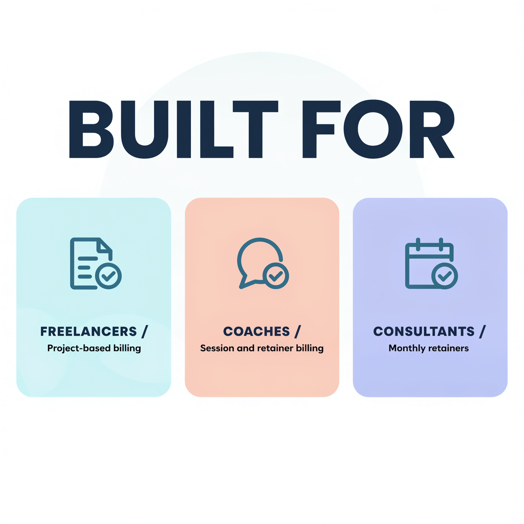 Built for freelancers, coaches, and consultants