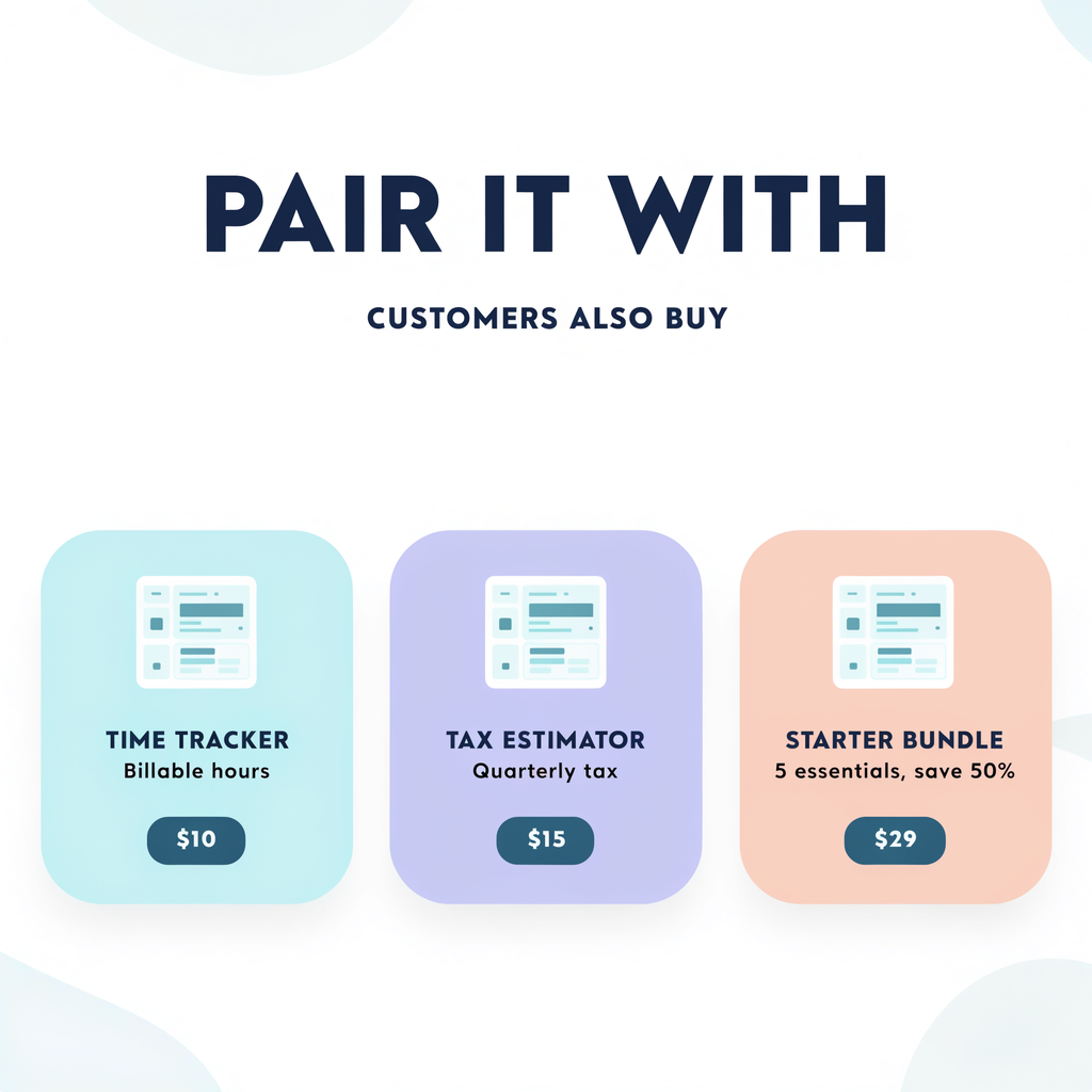 Pair it with — Time Tracker, Tax Estimator, Starter Bundle