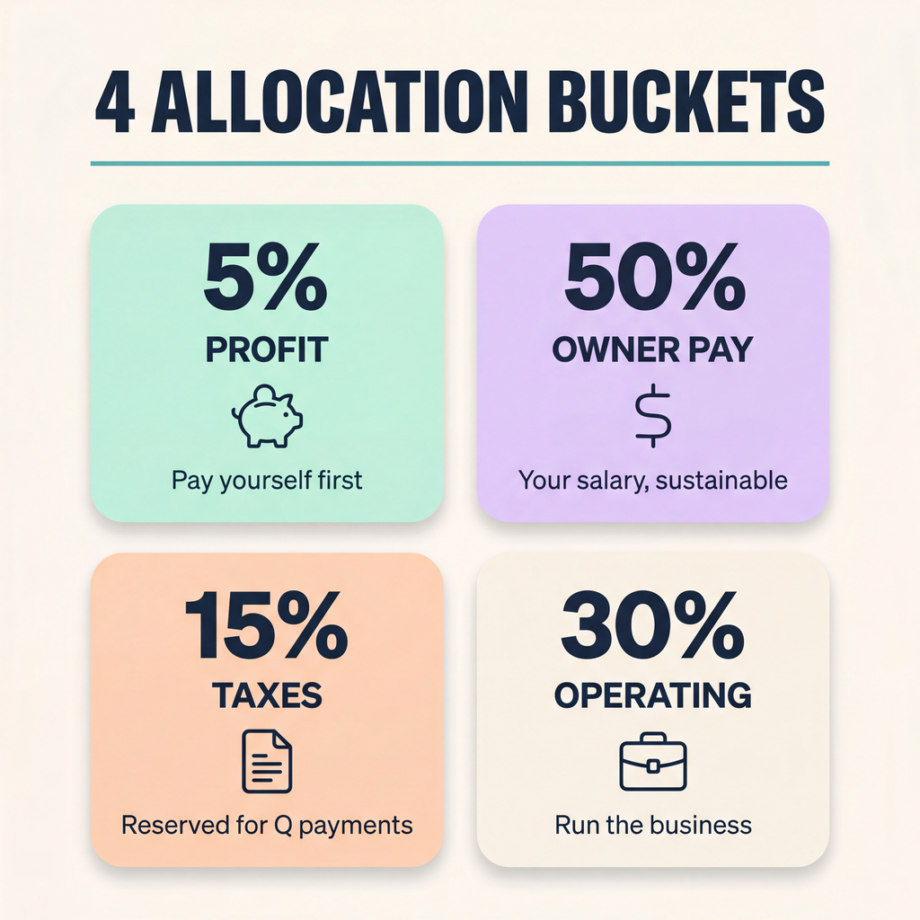 Profit First Splitter — 4 allocation buckets