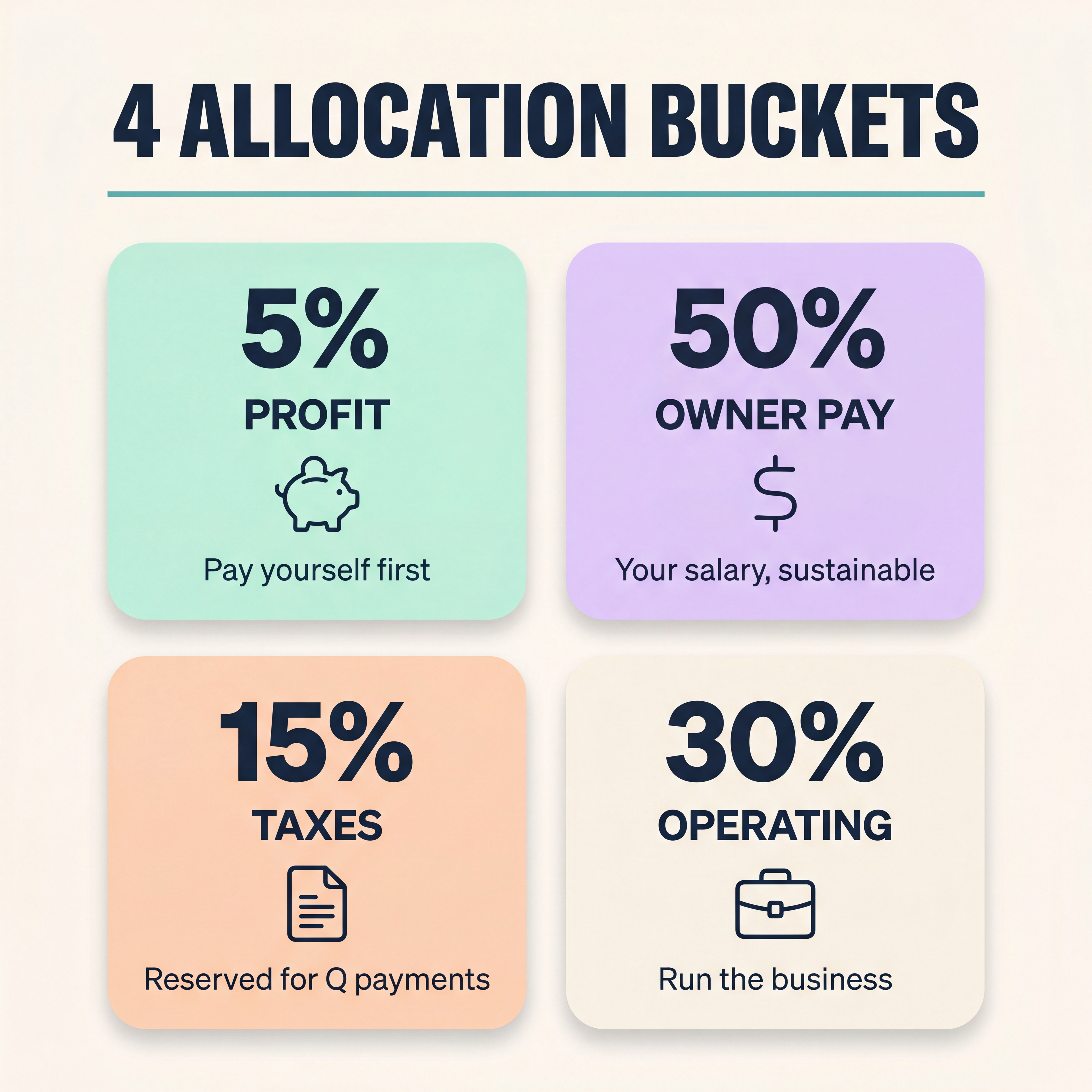 Profit First Splitter — 4 allocation buckets