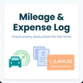 Mileage Log Spreadsheet | IRS Tax Deduction Tracker | Freelance Business Expense Log | Excel + Google Sheets | Editable