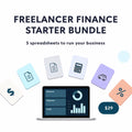 Freelancer Finance Bundle | 5 Spreadsheet Templates | Budget Invoice Tax Mileage Rate Calculator | Excel + Google Sheets