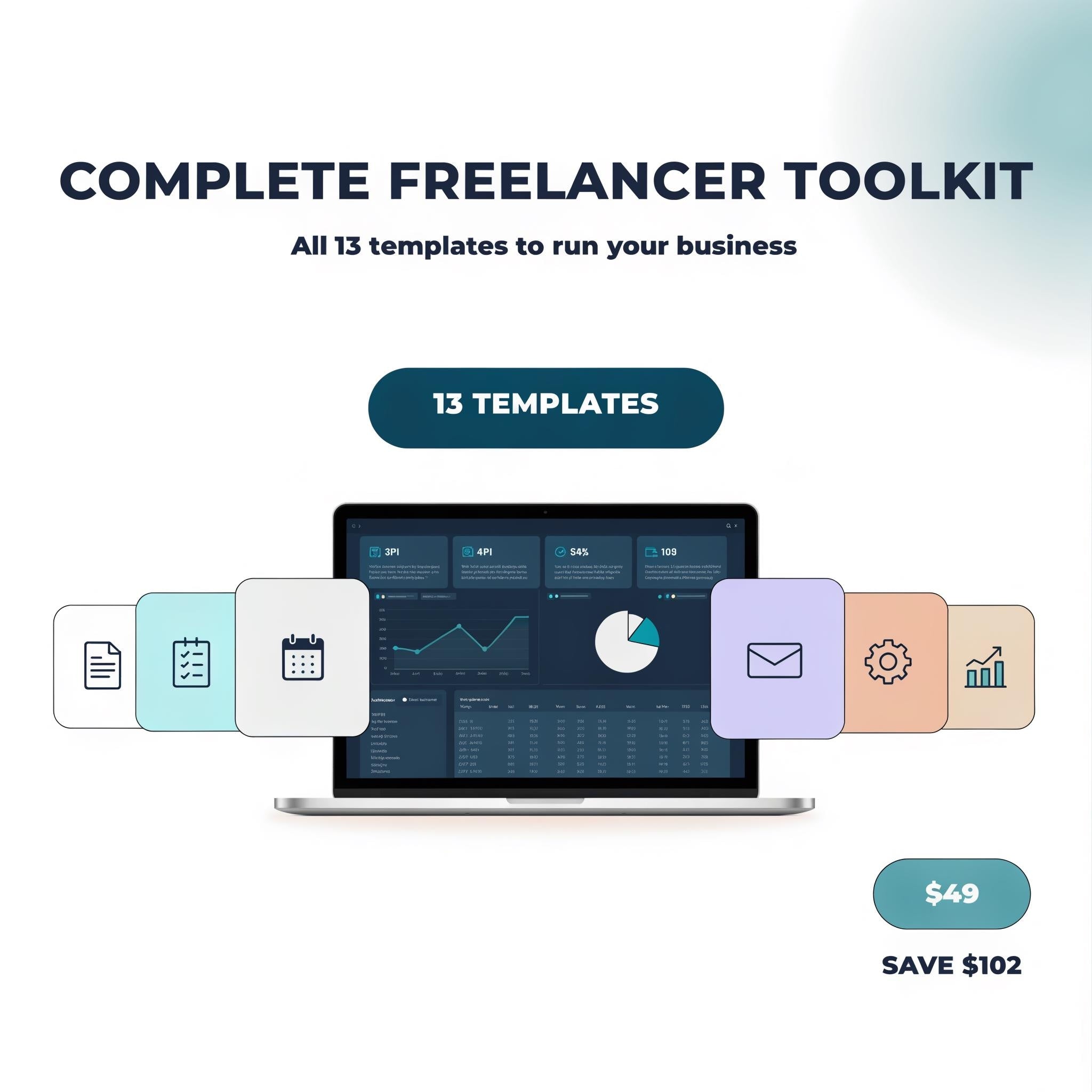Complete Freelancer Toolkit | 13 Spreadsheet Templates for Solopreneurs | Business Finance Bundle | Excel + Google Sheets