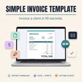 Simple Invoice Template | Freelance Invoice Spreadsheet | Printable Invoice for Small Business | Excel + Google Sheets | Editable