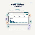 Goal & Habit Tracker | 90 Day Planner | Daily Habit Log | Google Sheets Excel Printable PDF | Editable