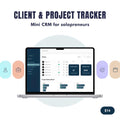 Client & Project Tracker | Mini CRM Spreadsheet for Freelancers | Freelance Project Management | Excel + Google Sheets | Editable