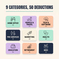 50 Self Employed Tax Deductions Checklist | Freelancer Tax Write Offs PDF | Small Business Tax Prep | Printable Template