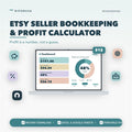 Etsy Seller Bookkeeping Spreadsheet & Profit Calculator | Etsy Fee Calculator, Sales and Expense Tracker | Excel/Google Sheets PDF
