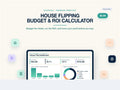 House Flipping Spreadsheet Budget & ROI Calculator | Rehab Cost Estimator and Flip Deal Analyzer Excel Google Sheets | 70 percent Rule Tool