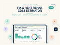 Rehab Cost Estimator Spreadsheet | Fix and Flip Renovation Budget Excel Google Sheets | House Flip Rehab Calculator Budget vs Actual