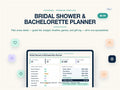 Bridal Shower Planner Spreadsheet | Guest List Budget Games Gift Log Excel Google Sheets | Bachelorette Planner | Editable
