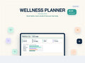 Wellness Digital Planner | Habit Tracker iPad GoodNotes Planner | Self Care Mood Sleep | Canva PDF | Instant Download