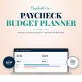 Paycheck to Paycheck Budget Planner, Biweekly Budget by Paycheck Spreadsheet, Excel & Google Sheets, Bill Planner Template